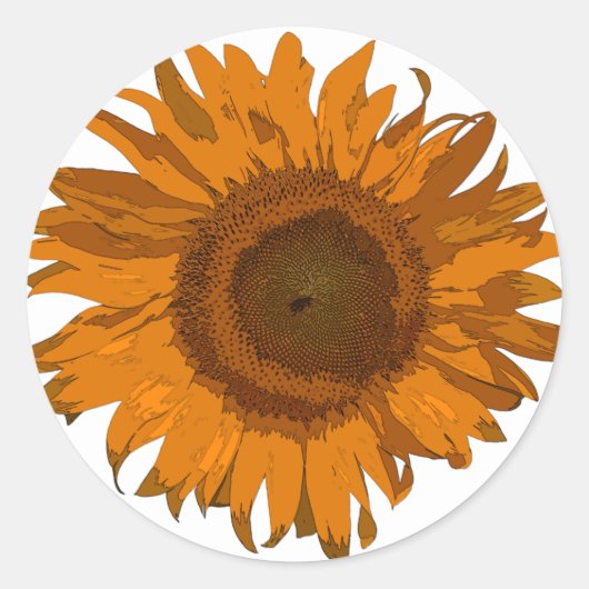 Sticker Rond Fleur de soleil de Pop Orange (Devant)