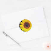 Sticker Rond Fleur de soleil jaune (Enveloppe)