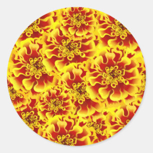 Sticker Rond Fleur de Tagète