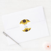 Sticker Rond Fleur de tournesol blanc mariage (Enveloppe)