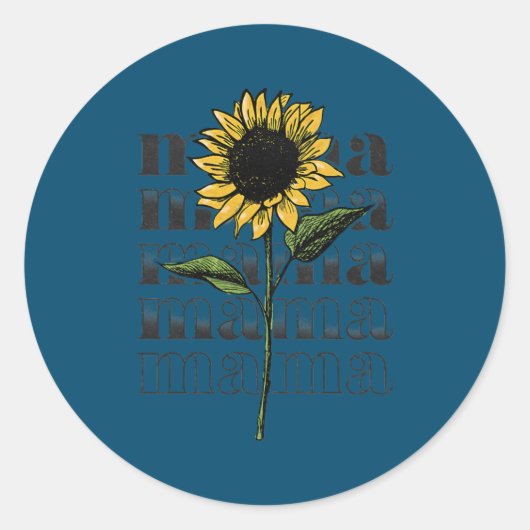 Sticker Rond Fleur de tournesol pour femmes Mama Design (Devant)