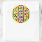 Sticker Rond Fleur de vie autocollant! (Sac)