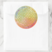 Sticker Rond Fleur de vie avec règles de vie (Sac)