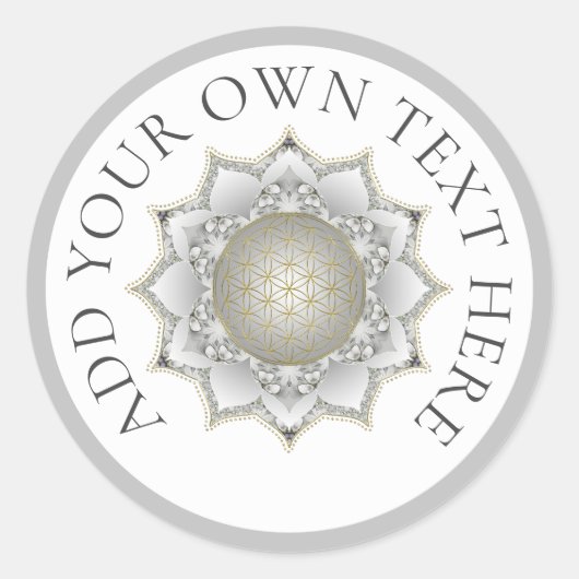 Sticker Rond Fleur De Vie - Blossoms Mandala 1 (Devant)