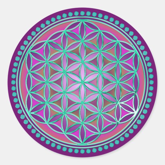 Sticker Rond Fleur de vie / Blume des Lebens - Bouton VI (Devant)