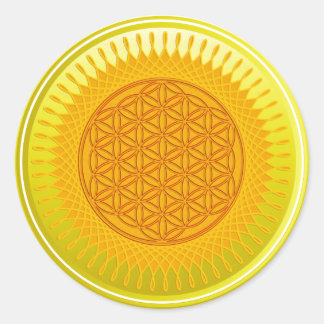 Sticker Rond Fleur de vie / Blume des Lebens - Jaune SUNNY