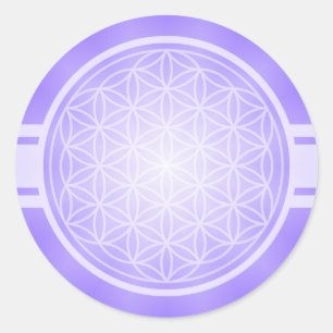 Sticker Rond Fleur de Vie / Blume des Lebens - transpa blanc.