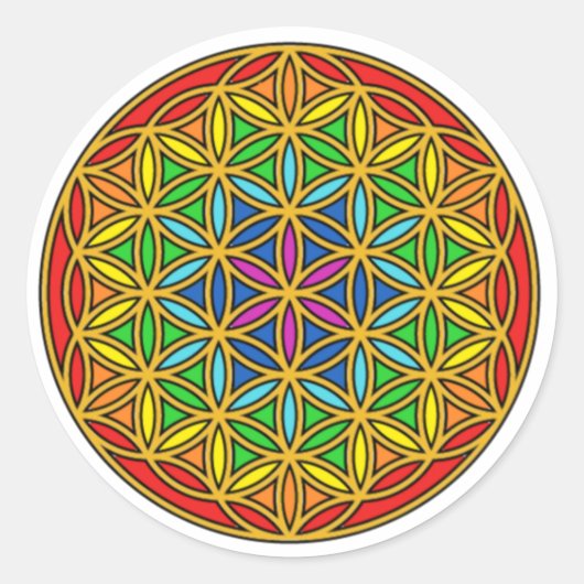 Sticker Rond Fleur de vie Chakra1 (Devant)