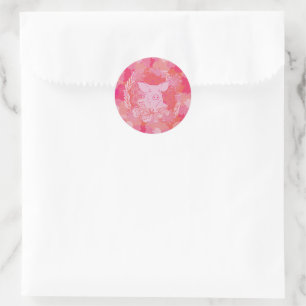 Sticker Rond Fleur de vie Cochon