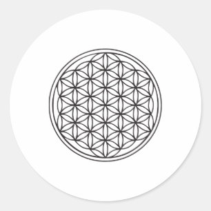 Sticker Rond Fleur de Vie Géométrie Sacrée Yoga Nouvel Âge Clic