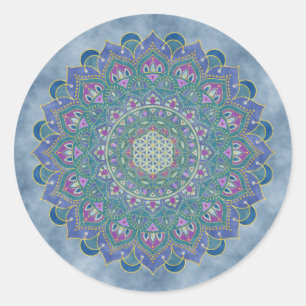Sticker Rond Fleur De Vie - Mandala India Style 1