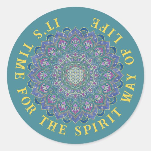 Sticker Rond Fleur De Vie - Mandala India Style 1 (Devant)