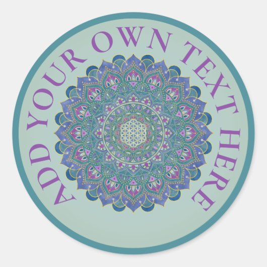 Sticker Rond Fleur De Vie - Mandala India Style 1 (Devant)