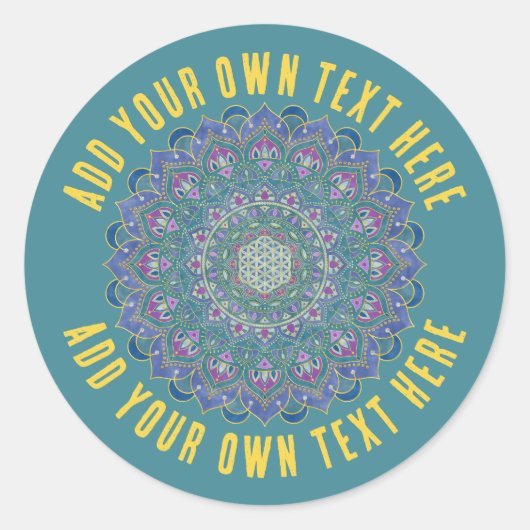 Sticker Rond Fleur De Vie - Mandala India Style 1 (Devant)