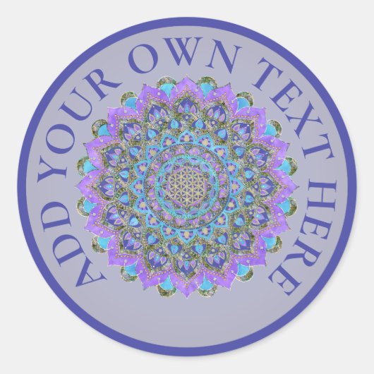 Sticker Rond Fleur De Vie - Mandala India Style 2 (Devant)