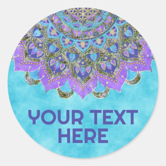 Sticker Rond Fleur De Vie - Mandala India Style 2 (Devant)