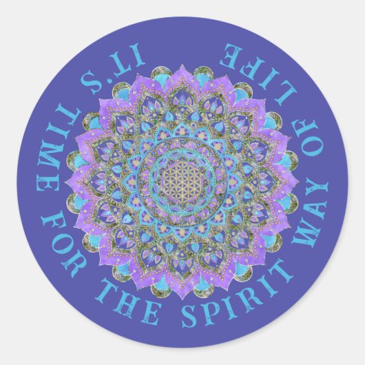 Sticker Rond Fleur De Vie - Mandala India Style 2 (Devant)