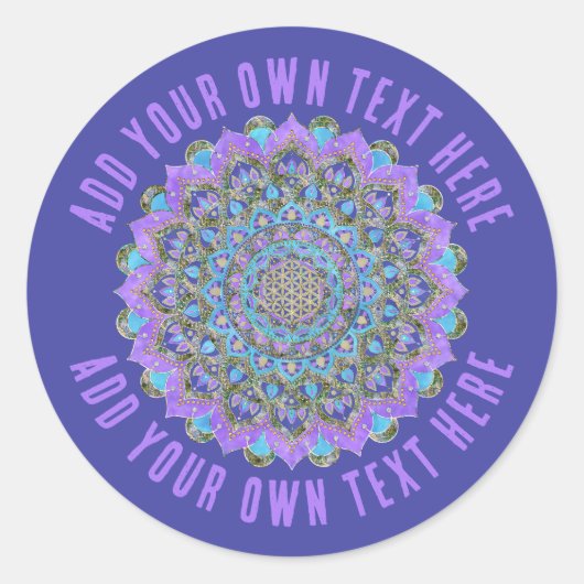 Sticker Rond Fleur De Vie - Mandala India Style 2 (Devant)