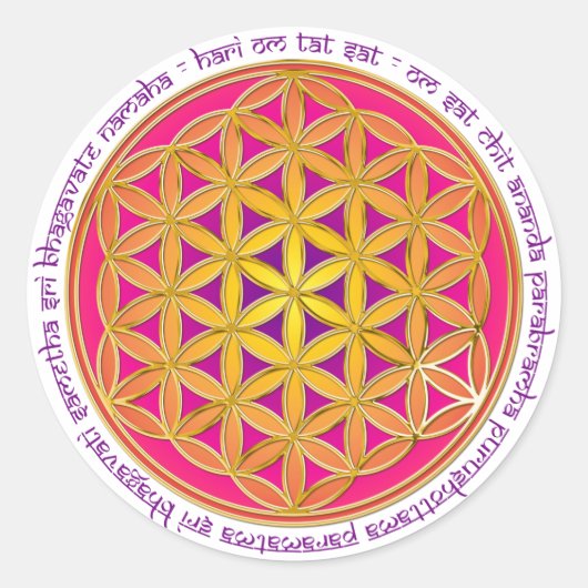 Sticker Rond Fleur De Vie / Mantra Moola (Devant)