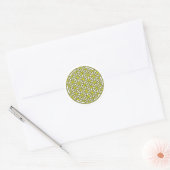 Sticker Rond Fleur de vie simple jaune (Enveloppe)