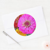 Sticker Rond Fleur de Zinnia (Enveloppe)