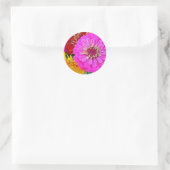 Sticker Rond Fleur de zinnia colorée (Sac)
