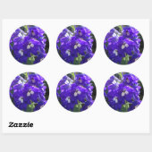 Sticker Rond Fleur Delphinium Fermer (Feuille)