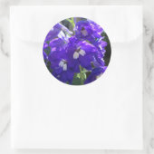Sticker Rond Fleur Delphinium Fermer (Sac)