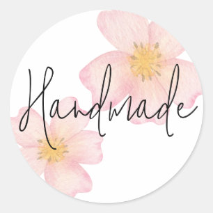 Sticker Rond Fleur d'entreprise mignonne faite à la main