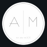 Sticker Rond Fleur dessinée à la main<br><div class="desc">Cet élégant autocollant est parfait pour un simple mariage.</div>