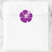 Sticker Rond Fleur d'hibiscus aloha pourpre (Sac)