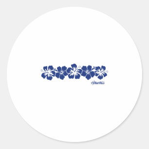 Sticker Rond Fleur d'Hibiscus d'Hawaii Aloha Vacances Hawaïenne