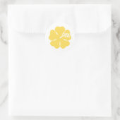 Sticker Rond fleur d'hibiscus jaune (Sac)
