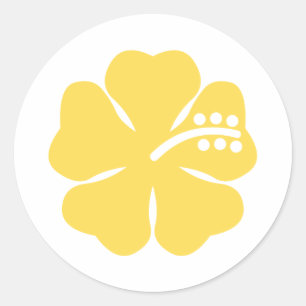Sticker Rond fleur d'hibiscus jaune