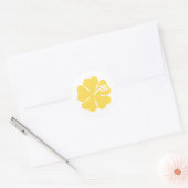 Sticker Rond fleur d'hibiscus jaune (Enveloppe)