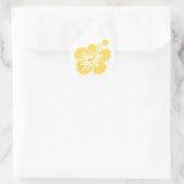 Sticker Rond fleur d'hibiscus jaune 16 (Sac)
