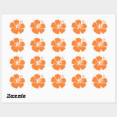 Sticker Rond Fleur d'hibiscus orange (Feuille)