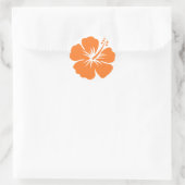 Sticker Rond Fleur d'hibiscus orange (Sac)