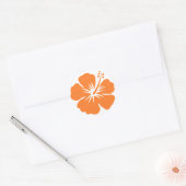 Sticker Rond Fleur d'hibiscus orange (Enveloppe)