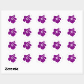 Sticker Rond fleur d'hibiscus pourpre (Feuille)