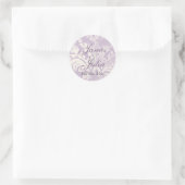 Sticker Rond Fleur di Lys Damask - Sceau Mariage Lilac (Sac)