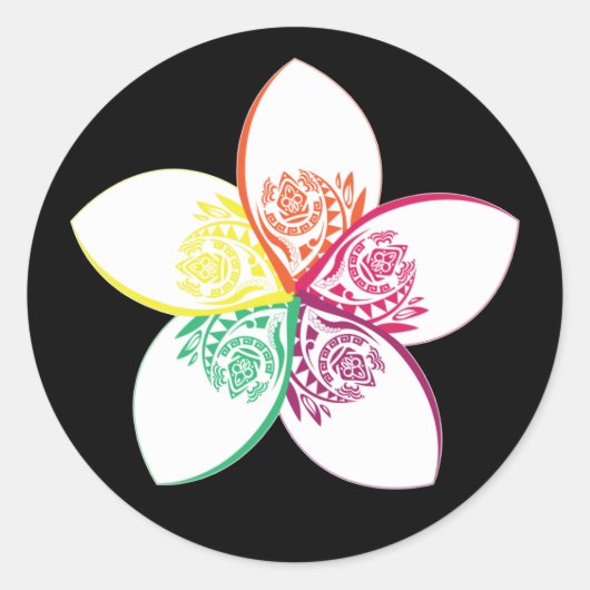 Sticker Rond fleur d'île (Devant)
