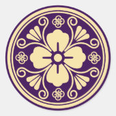 Sticker Rond Fleur d'or (Devant)