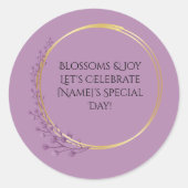 Sticker Rond Fleur d'or Fleur d'anniversaire (Devant)
