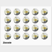 Sticker Rond Fleur d'orchidée blanche (Feuille)