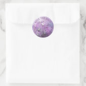 Sticker Rond Fleur d'orchidée violette Mariage personnalisé (Sac)