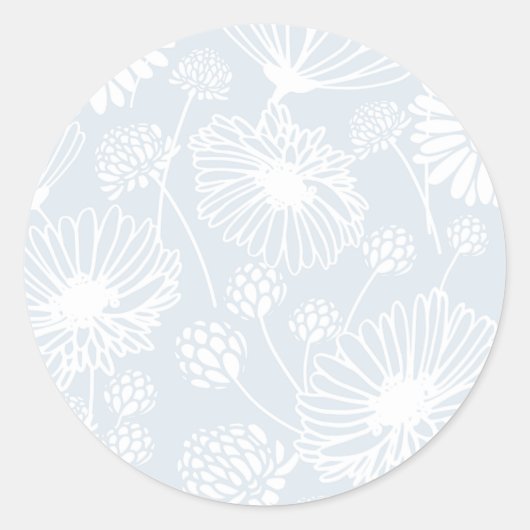Sticker Rond Fleur douce (blanc | Bleu) (Devant)