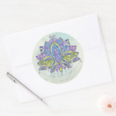 Sticker Rond Fleur douce élégante d'aquarelle Lotus/lis (Enveloppe)
