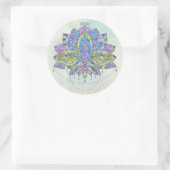 Sticker Rond Fleur douce élégante d'aquarelle Lotus/lis (Sac)