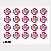 Sticker Rond Fleur Edelweiss (Feuille)